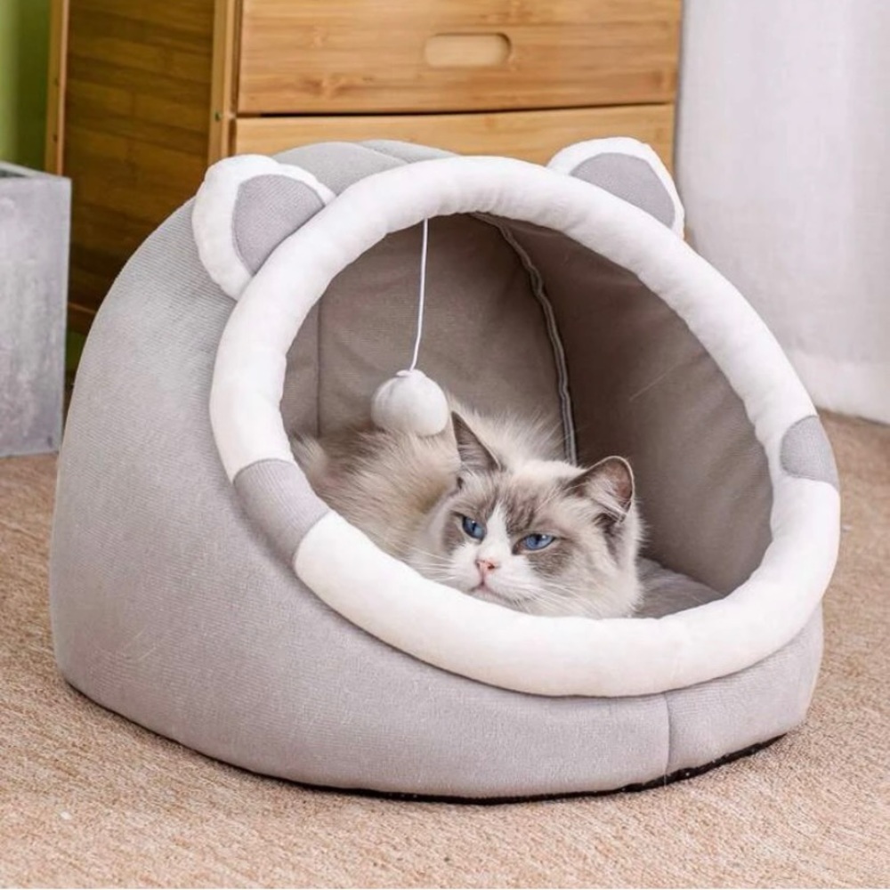 1pc Polyester Ear Decor Pet House For Cat And Dog For Sleeping
